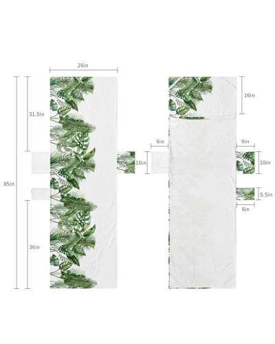 Green Palm Leaves Botanical Beach Lounge Chair Towel Cover, Soft Chaise Lounge Towel with Side Pockets Patio Pool Chairs Cover for Beach/Pool Sunbathing 29x85 Summer Tropical Plants