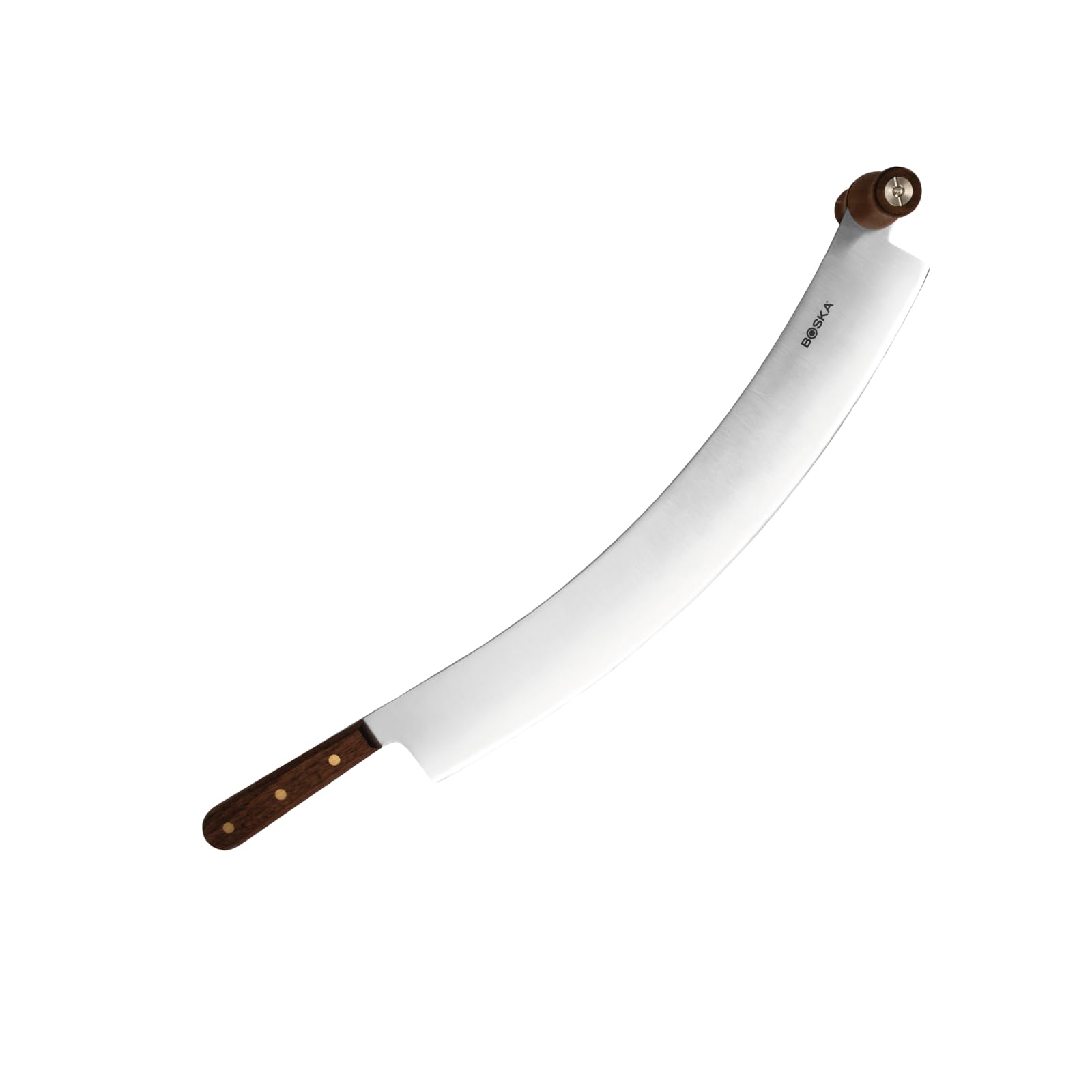 BOSKA Couteau à Fromage Hollandais Professionnel L – Acier Inoxydable, Poignées en Bois, Lame Incurvée, Pour Fromages Grands et Affinés – 380 mm