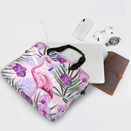 Maletín para laptop ALAZA con diseño rosa flamingo tropical miniatura 7