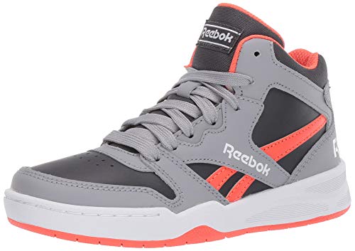 Reebok Boys' BB4500 Court Sneaker, True Grey/Vivid Orange, 3 M US Little Kid
