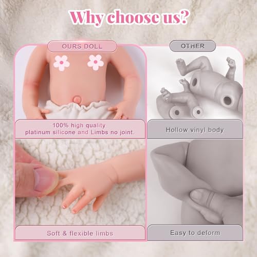 Muñeca Reborn Silicone 16 Pulgadas Cuerpo Completo Realista miniatura 7