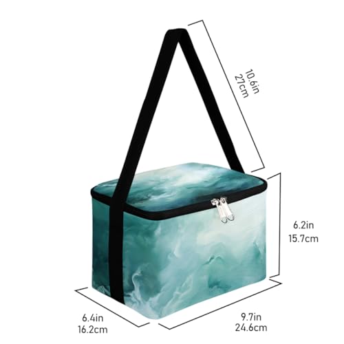 Lunch Bags for Women Men 9 Cans,Abstract Color Mix Hot & Cold Food Delivery Bag Insulated Grocery Bag Insulated Lunch Box Marble Texture Design Cooler Bag for Office Work Picnic Beach