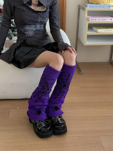 Image of WODECASA Girls Kawaii Leg Warmers Knitted Flared Leg Sleeves Goth Crochet Baggy Cuff Ankle Heap Socks