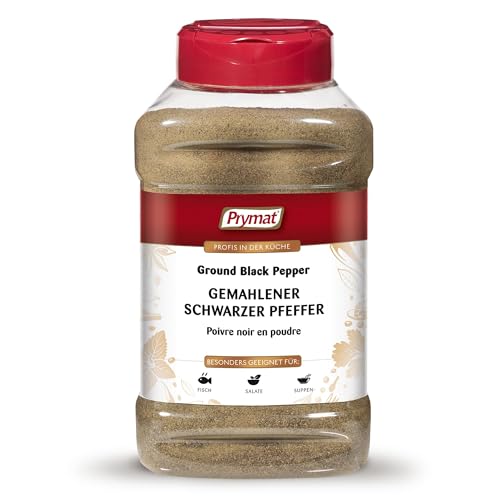 Prymat Schwarzer Pfeffer gemahlen für Fleisch Fisch und Gemüse 450 g