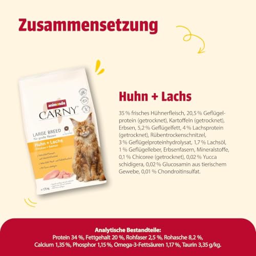 animonda Carny Katzen Trockenfutter Large Breed Huhn + Lachs (1 x 1,75kg)