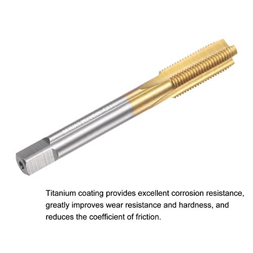 sourcing map Gewindebohrer M10 x 1mm Rohrgewindeschneider M35 HSS Einschnittgewindebohrer Linksgewinde Titanbeschichtung Maschinengewindebohrer für Elektrisch Bohrer Fräser Industrie