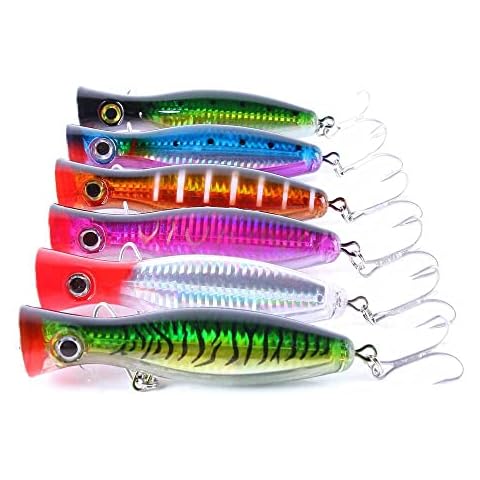 GudGmtoy 6Pcs Floating Popper Fishing Lures Cover