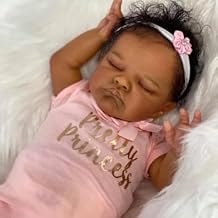 Anano 20 Inch Realistic Reborn Baby Doll Mixed Race Black Girl Toddler Biracial African American Reborn Doll Chubby Big Fat Body Handmade Long Hair Lifelike Newborn Gift