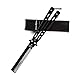BIUDUI Couteau Papillon Trainer Et Peigne pour Entraînement, Pliable Papillon D'entraînement Pratique Style Couteau Peigne, Pratique Balisong Acier Mat Couteau avec Gaine