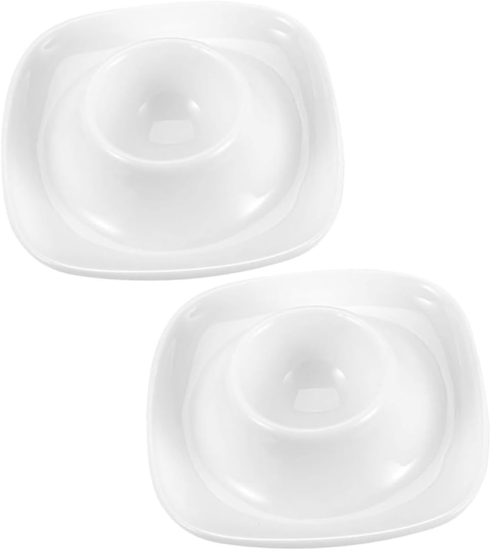 OUNONA 2pcs Breakfast Egg Holder Ceramic Egg Cups Fresh Stand Chicken Rack Practical and Stylish Design