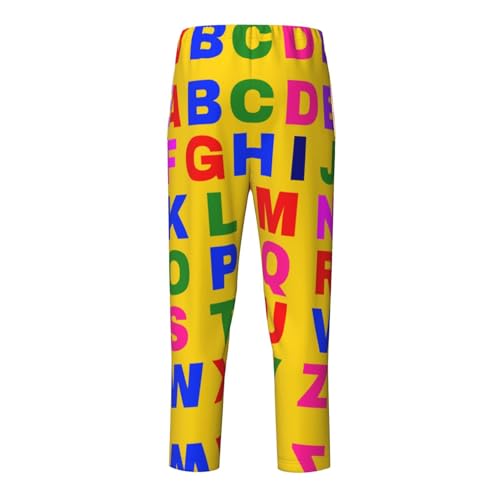 Pajama Pants Pajama Bottoms with Elastic Waistband Sleepwear Lounge Pants, Colorful Alphabet Letters2