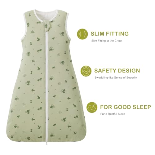 Image of Super Soft 1.5 TOG Sleep Sack, 100% Cotton All Season Warm Baby Wearable Blanket for 18-36 Months, Maples, Size L