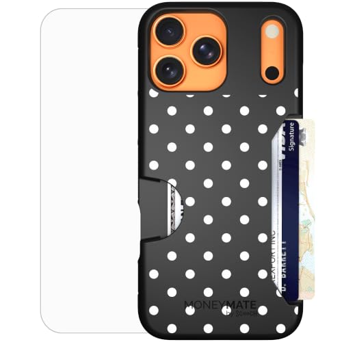 Scooch for iPhone 17 Pro Max Wallet Case Card Holder, Moneymate, Polka Dots