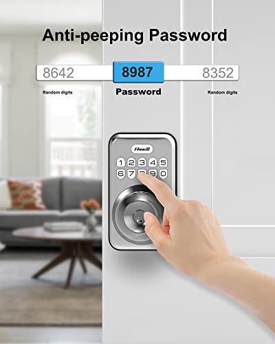 Zowill Keyless Entry Door Lock, Electronic Keypad Deadbolts With Knob Handle, Auto-Lock&Anti-Peeping Password, 20 Customizable User Codes And One-Time Code, Front Door Lock Set With Handle #TOP2
