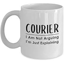 Funny Gifts for Courier Coffee Mug Tea Cup - Not Arguing Im Just Explaining - Delivery Driver Mail Package Carrier Postal Worker Postman Postmates Cute Gag Appreciation Idea