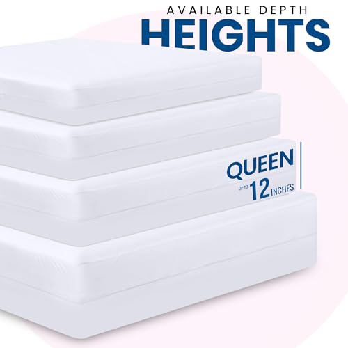 Image of Utopia Bedding Premium Zippered Mattress Encasement (Fits 12 Inches Mattress, Queen) - Waterproof and Bed Bug Proof Mattress Protector - Six-Sided Mattress Cover (Pack of 2)