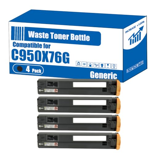 Image of Compatible for Lexmark C950X76G Waste Toner Bottle C950de X950 X950de X954de X950dhe X952 X952de Printers, High Yield 30000 Pages, Accurate Imaging Rich Colors (4 Pack Black)