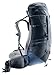 Deuter Unisex Aircontact Lite 40 + 10 L, Lightweight Backpacking & Hiking Backpack for Men & Women, 40 + 10 Liters - Black-Marine