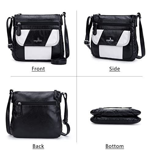 Image of Angelkiss Small Womens Crossbody Bag Leather Shoulder Purse for Women Hobo Bag with Adjustable Shoulder Strap