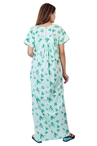 Image of Women's Cotton Block Print Knee Length Nighty