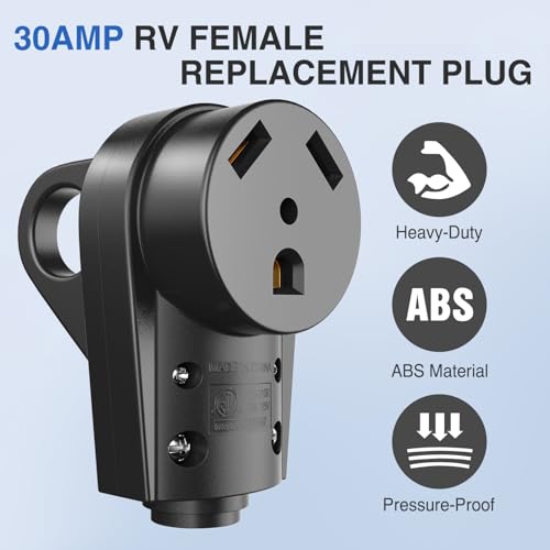Image of Nilight 30 Amp RV Female Replacement Plug with Handle ETL Listed