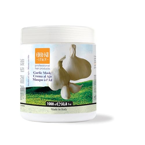 Everego Máscara de ajo Italy para Cabello dañado, decolorado o Coloreado. Producto de reparación e hidratación para el Cuidado del Cabello para Hombres y Mujeres.