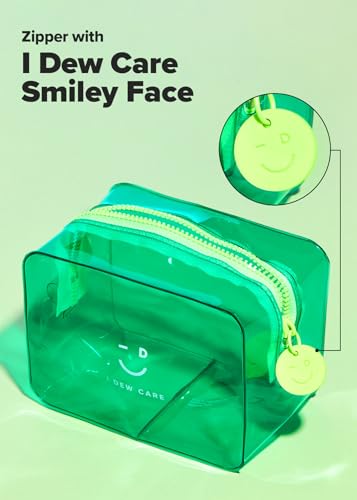 I DEW CARE Makeup Bag - Green Pouch | Cosmetic Standing PVC Clear Case, Water-resistant, Durable, Vacation Travel Friendly, Portable Cosmetic carry for Women & Men, Organizer4