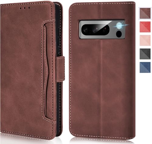 Leder Flip Cover Für Google Pixel 8 – Mit RFID-Schutz, Kartenfach & Stoßschutz | Braun