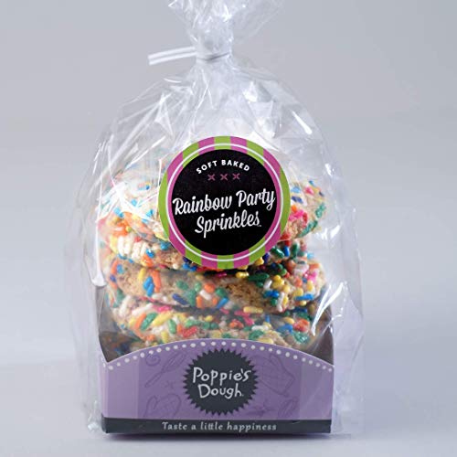 Poppies Dough Rainbow Party Sprinkle Cookie Packages, Soft Baked (5