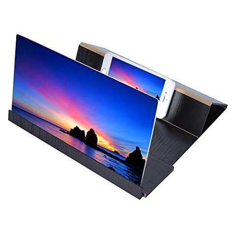 Oumij1 Amplificador de Pantalla para Teléfono Móvil - Alta Definición 12 '' - Lupa Universal para Pantalla de Teléfono Inteligente - Soporte Clip Estable - Compatible con Todos Los Teléfonos(Negro) Cover