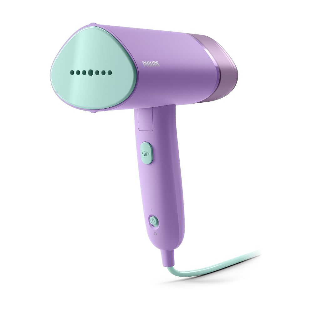 Philips 3000 Series Handheld Garment Steamer | Ready to use in seconds, Fast 20 g/min Steam, Best Travel Companion, 100 ml Tank, Storage Pouch, Purple (STH3010/30)