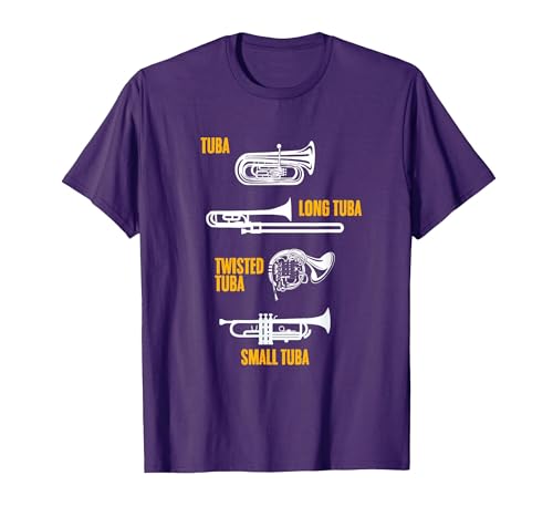 Different Tuba Tubist Music Tuba Player Marching Band Tuba T-Shirt, Men, Purple, X-Large