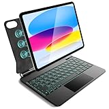 iPad A16 第11世代/第10世代用 磁気キーボードケース 軽量JIS日本語配列～磁気装着・マルチジェスチャートラックパッド・7 色バックライト・ショートカットキー・自動スリープ/起動機能付き～ ブラック