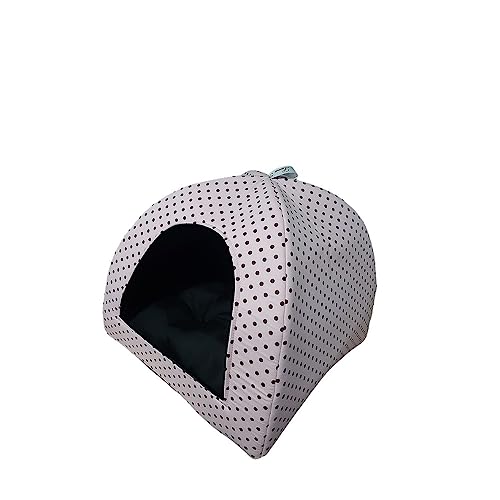 Cama Pet 2x1 Casinha Cabana Toca Iglu Almofada Cães Gato Rosa M