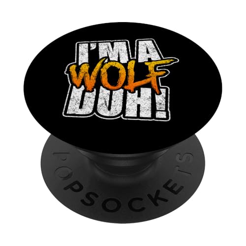Soy un lobo Duh divertido disfraz de Halloween vintage amante del lobo PopSockets PopGrip Adhesivo