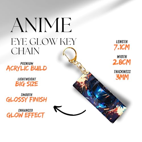 Image of Anime Acrylic Glowing Eyes Keychain | Luminous Eye Glow Key Ring | Premium Otaku Accessory for Bags, Bikes, Cars, Backpacks & Keys
