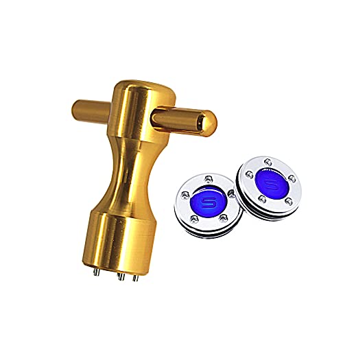 XFDACOV Golf Weight Wrench 2pc x Blue Weight+Gold Wrench Replacement for Titleist Scotty Fastback Squareback Putters (5g)
