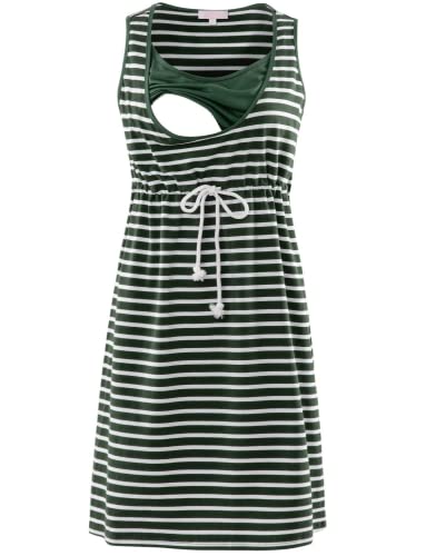 Image of Bhome Nursing Tank Dress Maternity Sleeveless Breastfeeding Dress Casual Knee Length