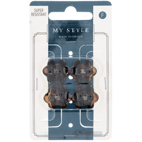MyStyle mała nylonowa spinka do włosów, 1,5 cm, w kolorze brązowym