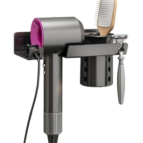 Image of HASTHIP Hair Dryer Stand Wall Mounted Holder for Bathroom Self Adhesive