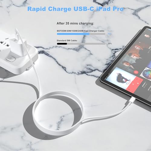 Image of 2Pack for Apple USB C to USB C Charging Cable 10ft 240W,Long Type C to Type C Fast Charger Cord for iPhone 17 /16 E /Air /15 /Pro /Plus /Pro Max,for MacBook Pro /Air,for iPad Pro12.9 /11in,Air 4 /5,Mini 6 /7