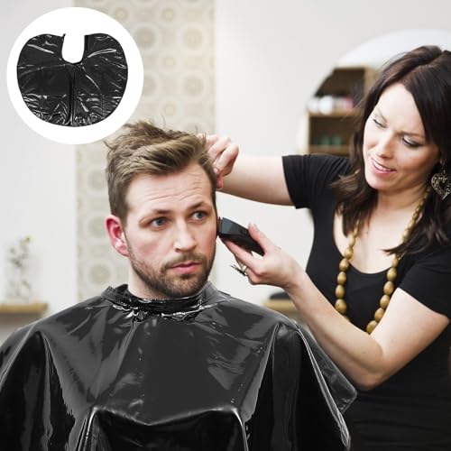 Capa impermeable para corte y tintura de cabello negro miniatura 5