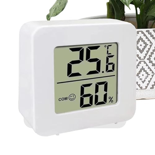 Medidor De Temperatura Y Humedad - Termómetro Higrómetro Digital, Monitor De Clima Interior | Medidor De Temperatura De Alta Precisión Con Pantalla LCD, Sensor De Humedad Compacto Para El Hogar, La Of