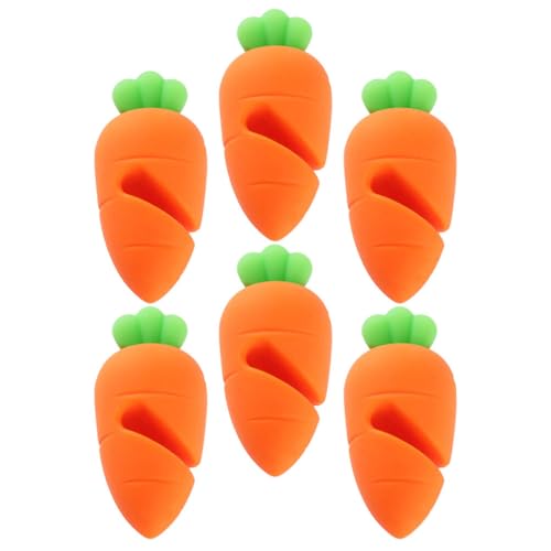 SUPVOX Sollevatori per Bollitura e Tappi Anti-Traboccamento in Silicone, 6 Pezzi Motivo Carota, Utilizzabili in Cucina per Pentole e Padelle