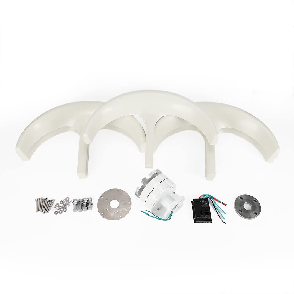 czyuRachel Générateur de vent à axe vertical, 600w lanterne type 5-feuilles pour jardin, bateau, moteur éolien, générateur de vent et de courant, mini générateur avec contrôleur et plaque de bride