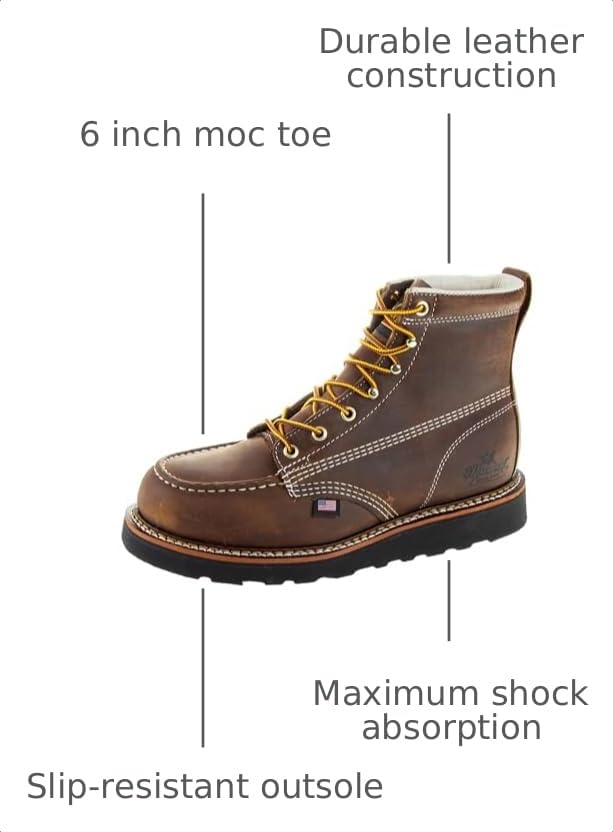 Image of Thorogood Men's American Heritage 6 inch Moc Toe Wedge Work Boot
