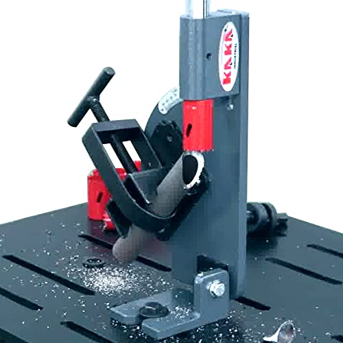 KAKA INDUSTRIAL PN-1/2A Aluminium Frame Pipe and Tube, Pipe Tubing Notcher, 45 Degree Hole Saw Pipe Tube Notcher,Built-in Protractor Gauge with Degree Angle. 2\" Round Tubing Tube Notcher