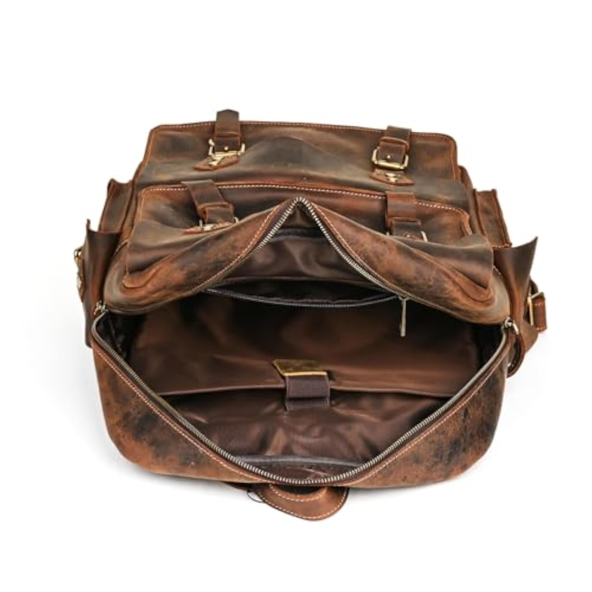 Handmade Genuine Crazy Horse Leather Large Travel Backpack