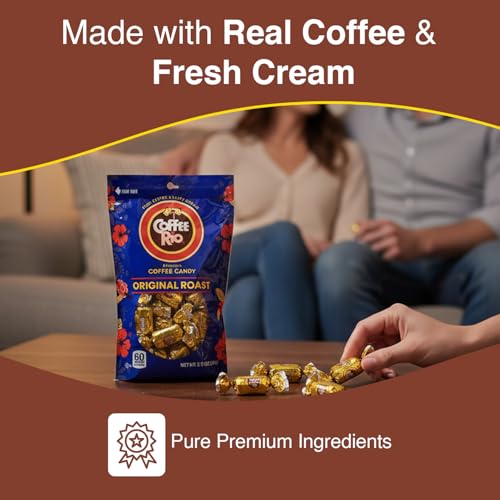 Coffee Rio Original Roast Coffee Caramels Candy, Pack of 3 (5.5 Oz Each) - Individually Wrapped Hard Candies Blended w/Fresh Dairy Cream - Perfect for Office Candy Bowl, Buffets - Kosher Certified