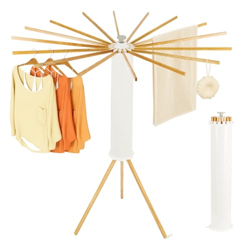 evergoods Wooden Clothes Airer Foldable & Portable Laundry Drying Rack